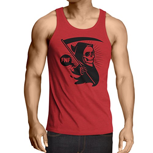lepni.me Camisetas de Tirantes para Hombre Muerte (Medium Rojo Multicolor)