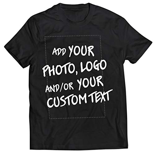 lepni.me Camisetas Hombre Regalo Personalizado, Agregar Logotipo de la Compañía, Diseño Propio o Foto (X-Large Negro Multicolor)