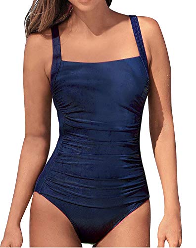 Leslady Banadores Mujer Reductores Mujer Color sólido Traje de baño Bandeau Monokini Body Shaping Correa de Hombro Ajustable Trajes de una Pieza