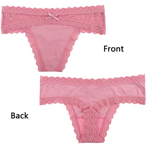 Levao Bragas Mujer Sexy Braguita Cómodo Encaje Braguita Tangas Bikini Ropa Interior Paquete de 6