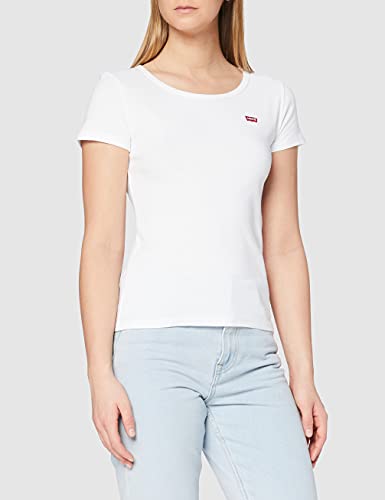 Levi's 2Pack Camiseta, 2 Pack tee White +/Mineral Black, S para Mujer