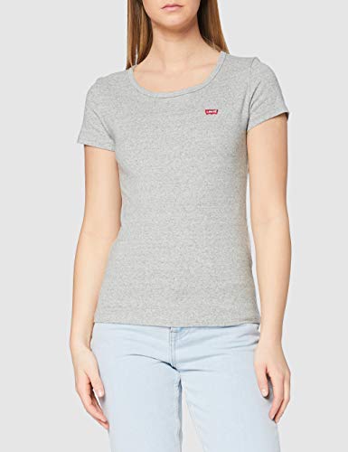 Levi's 2Pack Camiseta, 2 Pack tee White +/Smokestack Htr, L para Mujer