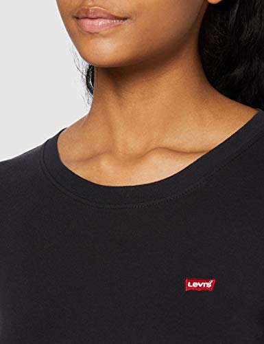 Levi's 501 Crop T-Shirt Camisa Manga Larga, Black (Caviar 0014), X-Large para Mujer