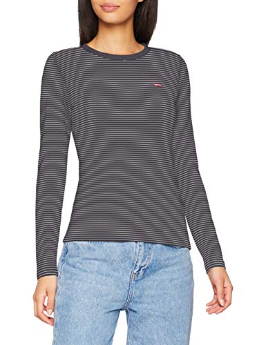Levi's 501 Crop T-Shirt Camisa Manga Larga, Multicolour (Agnes Stripe Forged Iron 0011), Small para Mujer