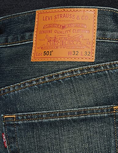 Levi's 501 Original Fit Jeans Vaqueros, Blue Dark Clean, 40W / 32L para Hombre