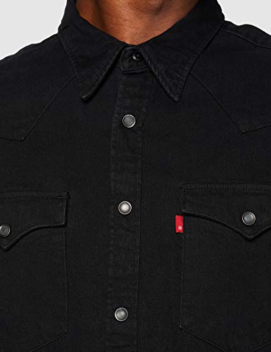 Levi's Barstow Western Standard Camisa, Black (Marble Black Denim Rinse 0002), Small para Hombre