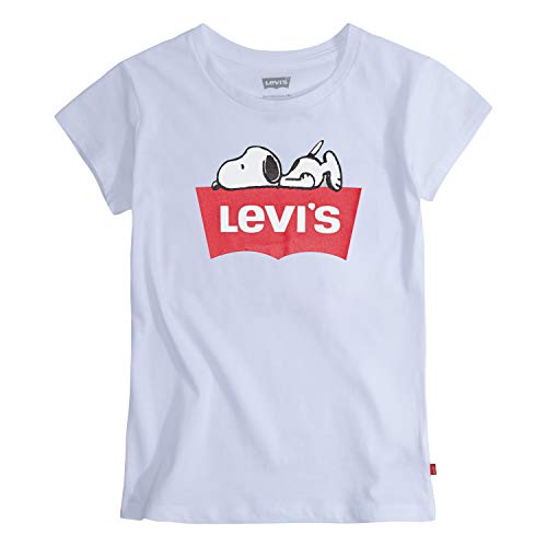 Levi's Batwing T-Shirt Camiseta, Blanco Snoopy, 6X para Niñas