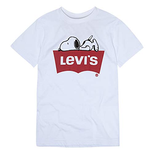 Levi's Batwing T-Shirt Camiseta, Snoopy Blanc, S para Niños