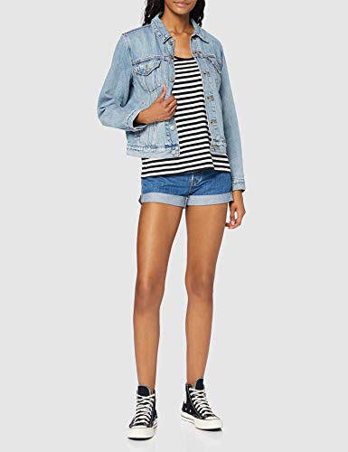 Levi's Essential Tank Camiseta Deportiva de Tirantes, Liza Mineral Black/White+, M para Mujer