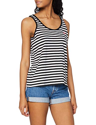 Levi's Essential Tank Camiseta Deportiva de Tirantes, Liza Mineral Black/White+, M para Mujer