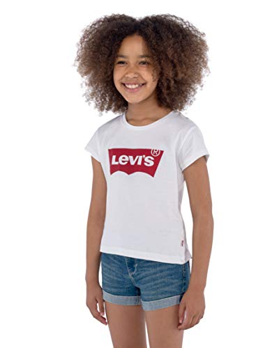 Levi's Girls' Big Classic Batwing T-Shirt, White/Red, L