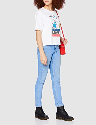 Levi's Graphic Boxy tee Camiseta, Snoopy Torch Runner White +, L para Mujer