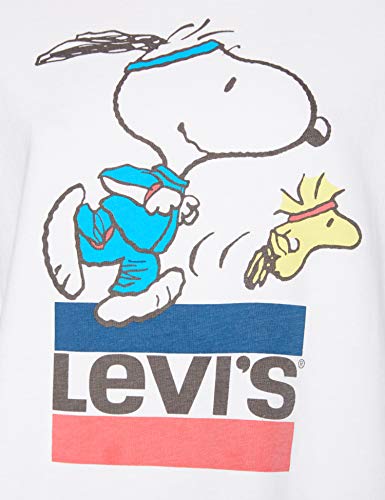 Levi's Graphic Boxy tee Camiseta, Snoopy Torch Runner White +, S/Alto para Mujer