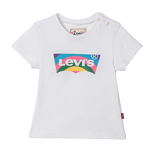 Levi's kids Nn10504 Short Sleeve tee-Shirt Camiseta, Blanco (White 01), 3-6 Meses (Talla del Fabricante: 6M) para Bebés