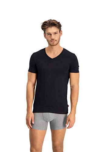 Levi's Levis Men V-Neck 2P Camiseta, Negro (Jet Black 884), Medium (Pack de 2) para Hombre