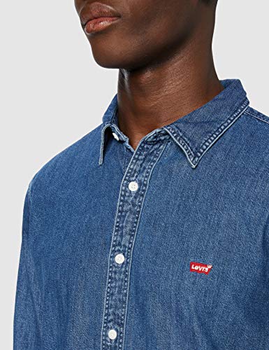 Levi's LS Battery Hm Shirt Slim Camisa, Blue (Redcast Stone Mid Flat T2 H2 19 0004), Medium para Hombre