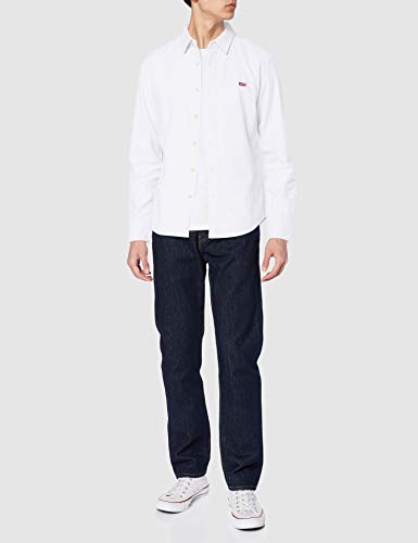 Levi's LS Battery Hm Shirt Slim Camisa, White (White 0002), X-Large para Hombre