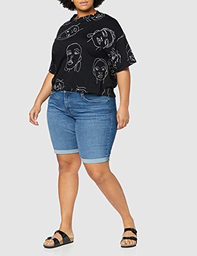 Levi's Plus Size Pl Shaping Bermuda Pantalones Cortos, Azul (Paris Rain Plus 0028), Talla Única (Talla del Fabricante: 16) para Mujer