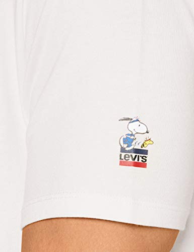Levi's Relaxed Fit Pocket tee Camiseta, Back Flip Snoopy Marshmallow, L Alto para Hombre