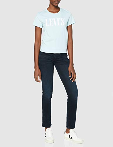 Levi's The Perfect Tee, Camiseta, Mujer, Azul (90's Serif T2 Baby Blue 0782), S