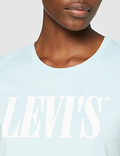 Levi's The Perfect Tee, Camiseta, Mujer, Azul (90's Serif T2 Baby Blue 0782), S