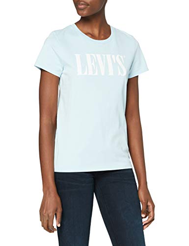 Levi's The Perfect Tee, Camiseta, Mujer, Azul (90's Serif T2 Baby Blue 0782), S