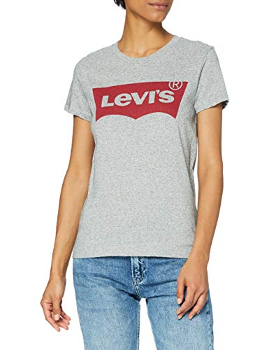 Levi's The Perfect Tee, Camiseta para Mujer, Gris (Better Batwing Smokestack Smokestack Htr 263), Medium