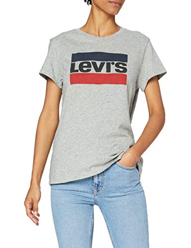 Levi's The Perfect Tee, Camiseta para Mujer, Gris (Sportswear Logo Tee Smokestack 303), Medium