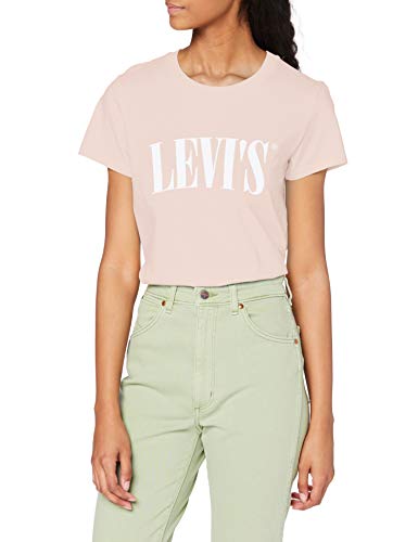 Levi's The Perfect tee Camiseta, Serif Logo Sepia Rose, Large para Mujer