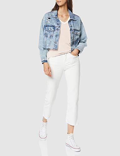 Levi's Vneck Camiseta, Annalise Stripe Sepia Rose, M para Mujer