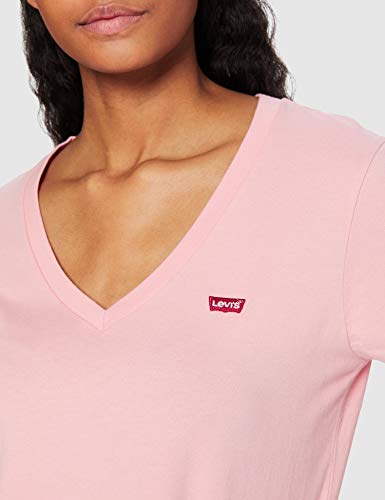 Levi's Vneck Camiseta, Peony, Large para Mujer