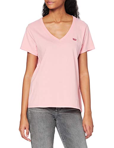 Levi's Vneck Camiseta, Peony, Large para Mujer