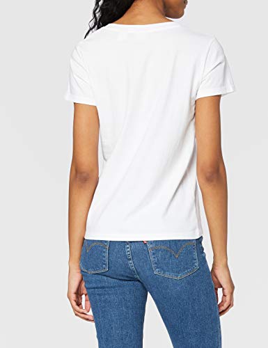 Levi's Vneck Camiseta, White (White + 0002), Medium para Mujer