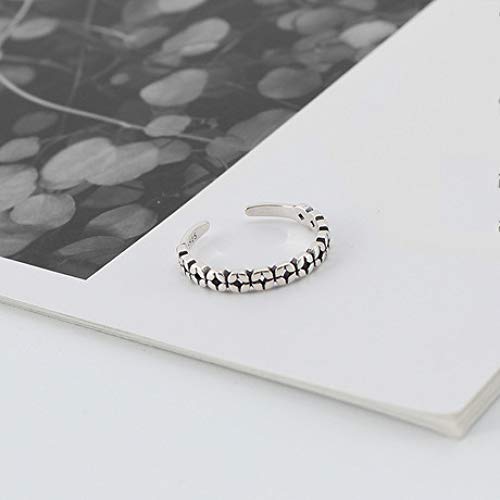 LG GL Anillo s925 Plata de Ley Vestido Desgastado Personalidad Moda Anillo de Tres Piezas Venta