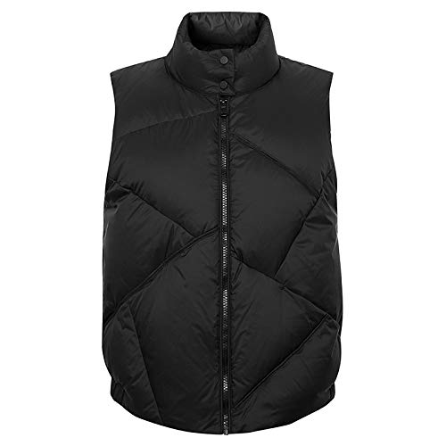 Ligera pie de cuello del chaleco de la chaqueta abajo, chaqueta corta de algodón señoras de invierno gruesa exterior del botón caliente desgaste collar de invierno al aire libre Puffer Chaleco,H,M