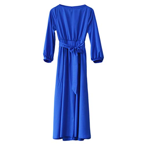 ღLILICATღ Vestido de Fiesta Informal para Mujer Vestidos Largos con Manga Linterna Color sólido Vestido Casual Retro para cóctel Fiesta Noche