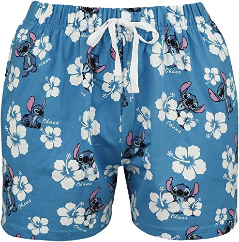 Lilo & Stitch Hawaii Mujer Pijama Blanco-Azul XXL, 100% algodón,