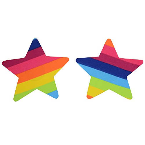 LIPS & CHERRY Pezoneras Rainbow Star, Multicolor (Multicolor F054), Medium (Tamaño del Fabricante:S/M) para Mujer