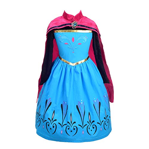 Lito Angels Vestido de Coronación de Princesa Elsa para Niñas Disfraz de el Reino del Hielo Halloween Fiesta Cumpleaños con Capa Talla 7 a 8 años