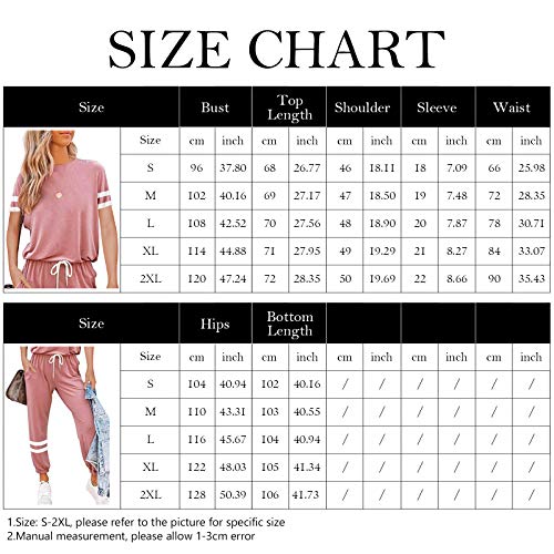 Litthing Conjunto Chándal de Mujer Chandal Completo 2 Piezas Deporta Ropa de Manga Corta y Pantalones Mujer Casual para Yoga Set Suave y Cómodo (Negro, L)