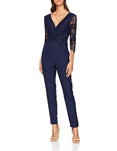 Little Mistress Navy Lace Jumpsuit Mono, Azul (Marino), 44 para Mujer