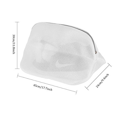 Liwein Saco Lavadora para Zapatos,4 Piezas Grande Malla Bolsas de Lavandería con Cremallera Bolsa de Lavado para Lencería Sujetadores Calcetines la Colada Secadora Almacenamiento Viaje(Negro Gris)