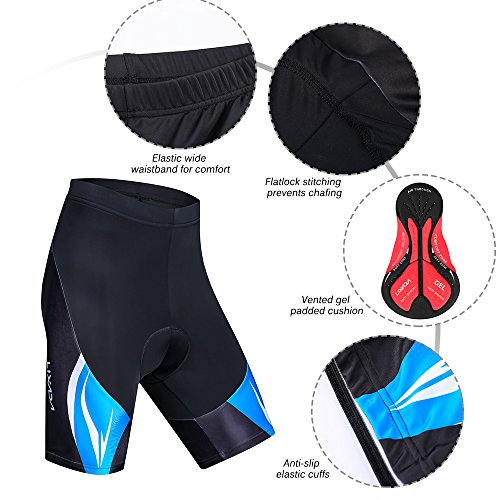 Lixada Conjunto de Maillot de Ciclismo para Hombre, Camiseta de Ciclismo de Manga Corta de Secado Rápido y Transpirable + Shorts Acolchados de Gel (Tipo 2, XXL)