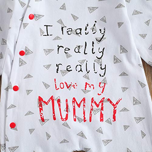 Loalirando Uinisex I Really Love My Mummy/Daddy Body de bebé Pijama entero Día de la Madre / papá I Love My Mummy--b 3-6 meses