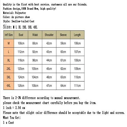 Loeay Chaqueta Steampunk gótica para Hombre Vintage Clásico Primavera Otoño Abrigo Floral Casual Swallow Tailed Coat Retro Tuxedo Wedding Negro M