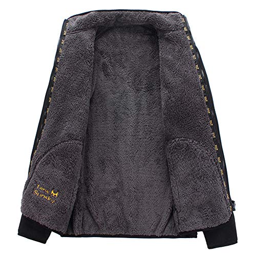 Loeay Chaquetas Casuales para Hombre Invierno cálido Polar Polar Polar a Prueba de Viento Gruesa térmica Reversible Abrigo Masculino Talla Grande Ropa de Abrigo Ropa marrón XXL