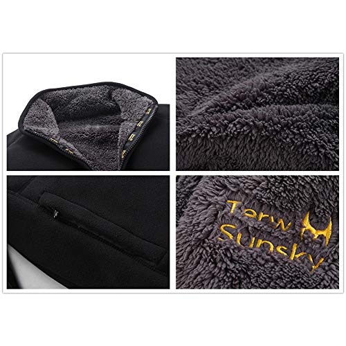 Loeay Chaquetas Casuales para Hombre Invierno cálido Polar Polar Polar a Prueba de Viento Gruesa térmica Reversible Abrigo Masculino Talla Grande Ropa de Abrigo Ropa marrón XXL