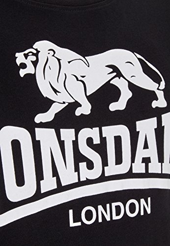 Lonsdale London Caol - Camiseta de Corte Regular para Hombre, Hombre, 113655, Negro, XX-Large