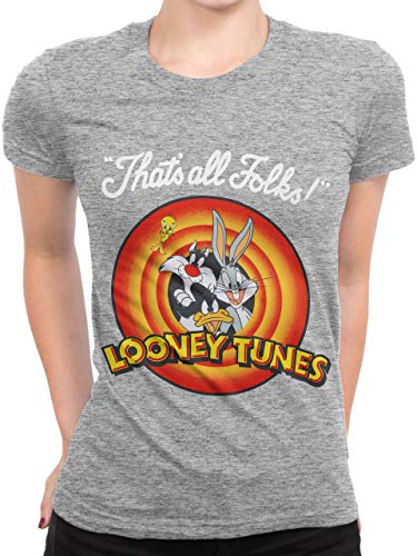 Looney Tunes Camiseta para Mujer Gris XX-Large