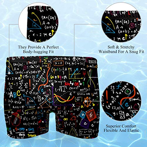 LORVIES Matemáticas Lineales Matemáticas Educación Círculo Geométrico Parcelas Hombres Swim Boxer Briefs Corto Cuadrado Pierna Traje de baño de secado rápido, S